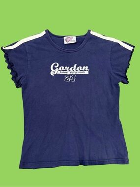 Vintage Y2K Babydoll Tee Jeff Gordon 24 DuPont Motorsports Winners Circle XS